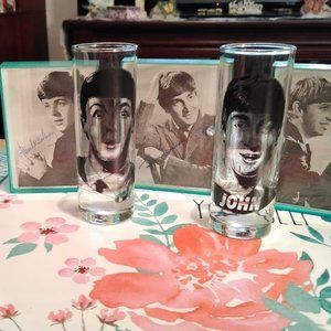 Beatle's Rare  Shot Glasses + Beatle Cards